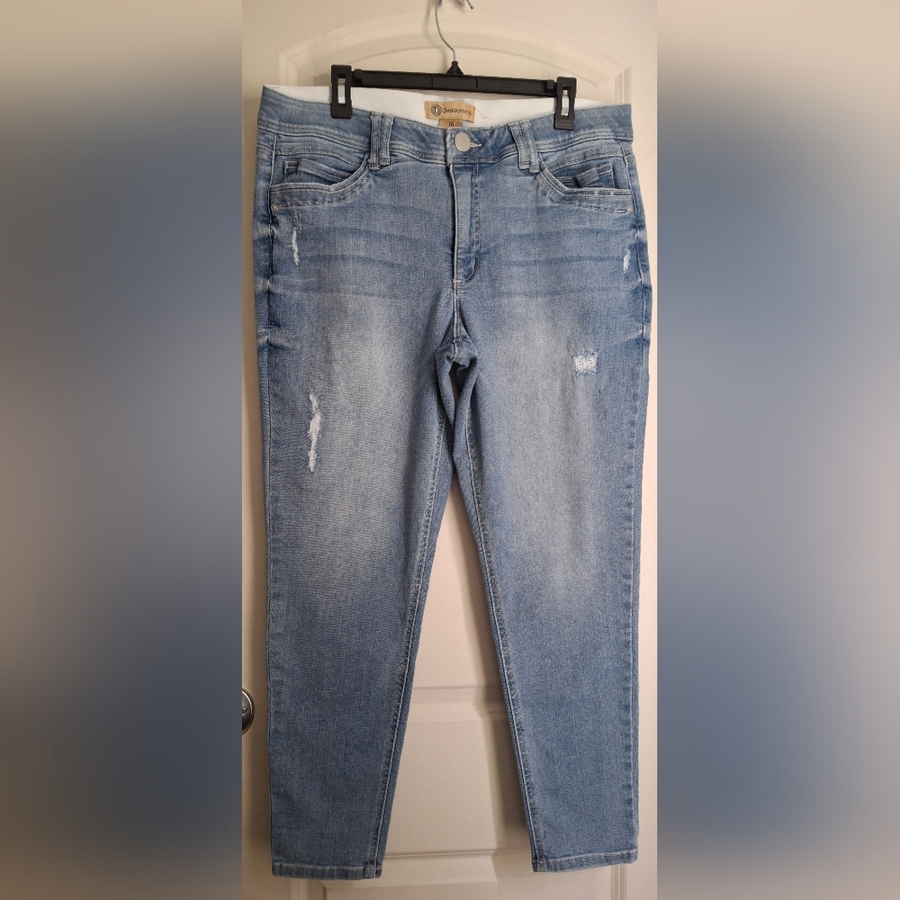 Democracy Ab Solution Ankle Jeans Women’s Size 16 Tummy Smoothing Distressed